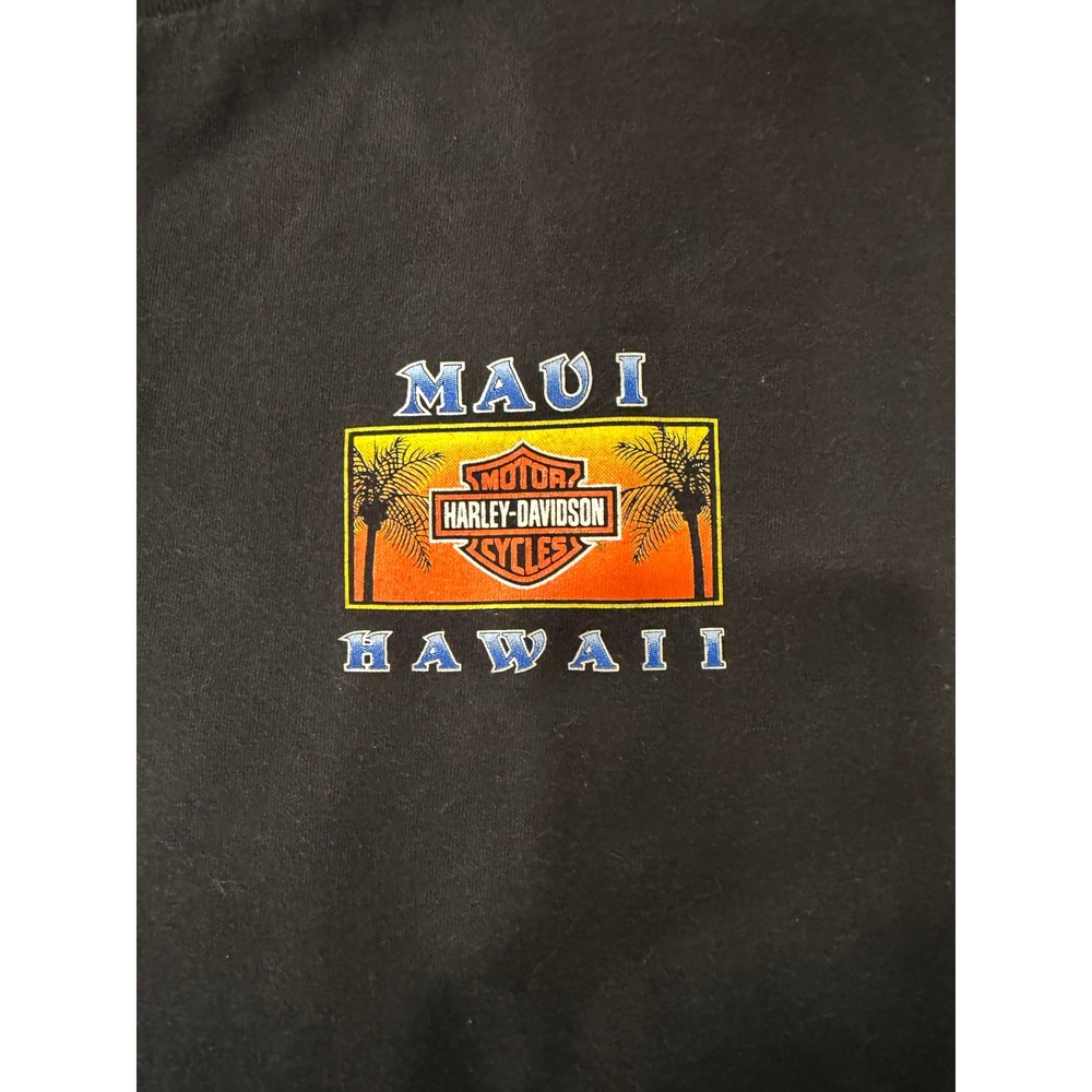 Vintage 1999 Harley Davidson Maui Hawaii T Shirt Black Mens Large Made in USA - Picture 9 of 9